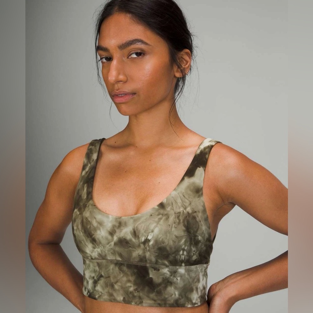 Lululemon Align Sports Bra Diamond Dye Light Sage Olive/Dark Olive Size 12